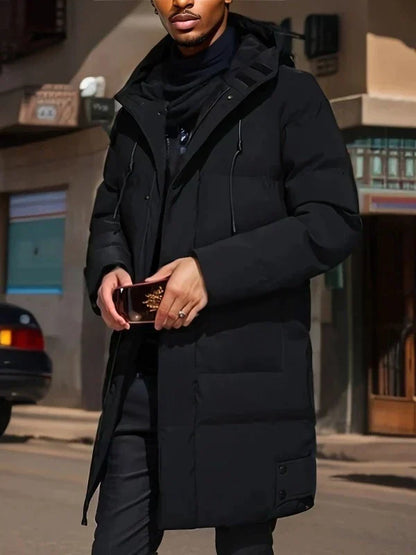 Warm Insulated Mens Parka Coat - Waterproof Long Padded