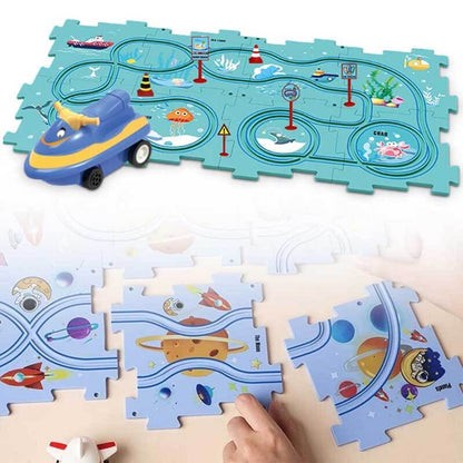 Customizable Electric Train Set with Tracks and Buildings