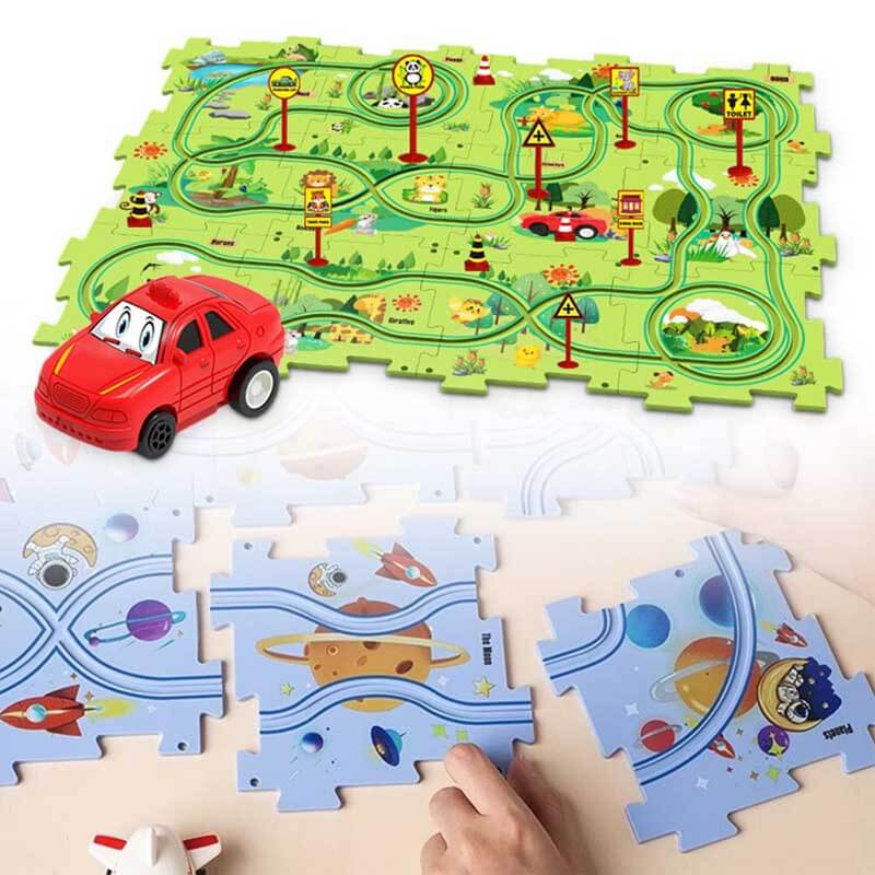 Customizable Electric Train Set with Tracks and Buildings