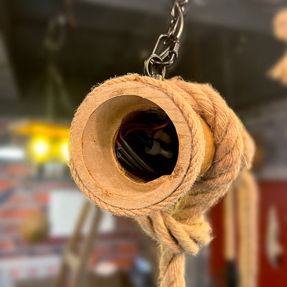 Rustic Metal Wood Hanging Lamp
