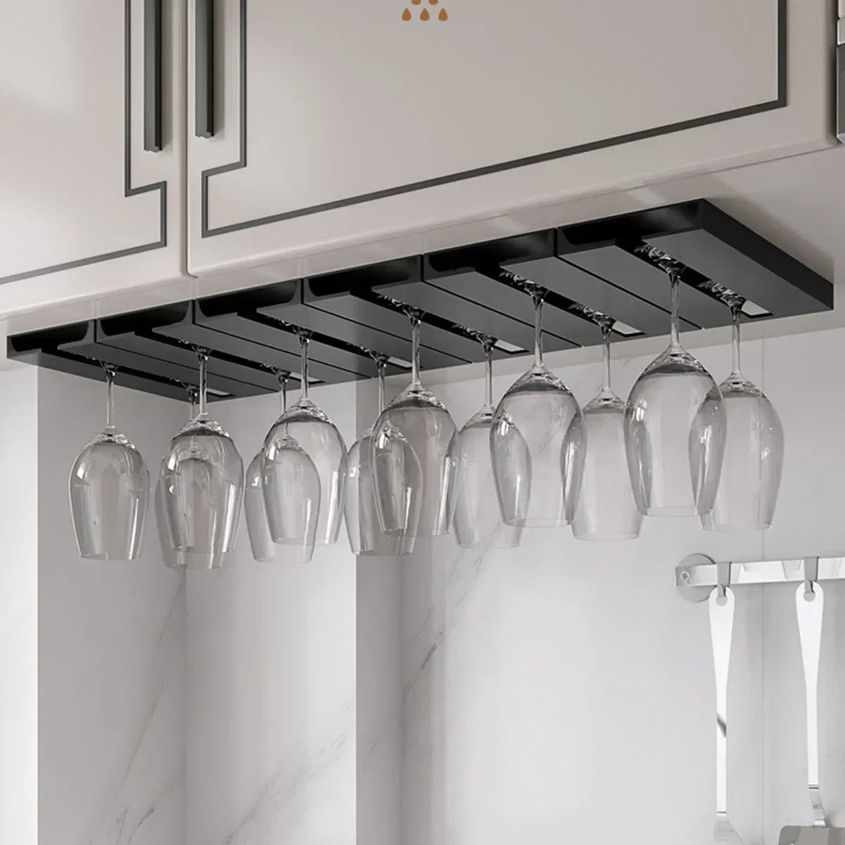 Space Saving Wine Glass Rack for Small Spaces