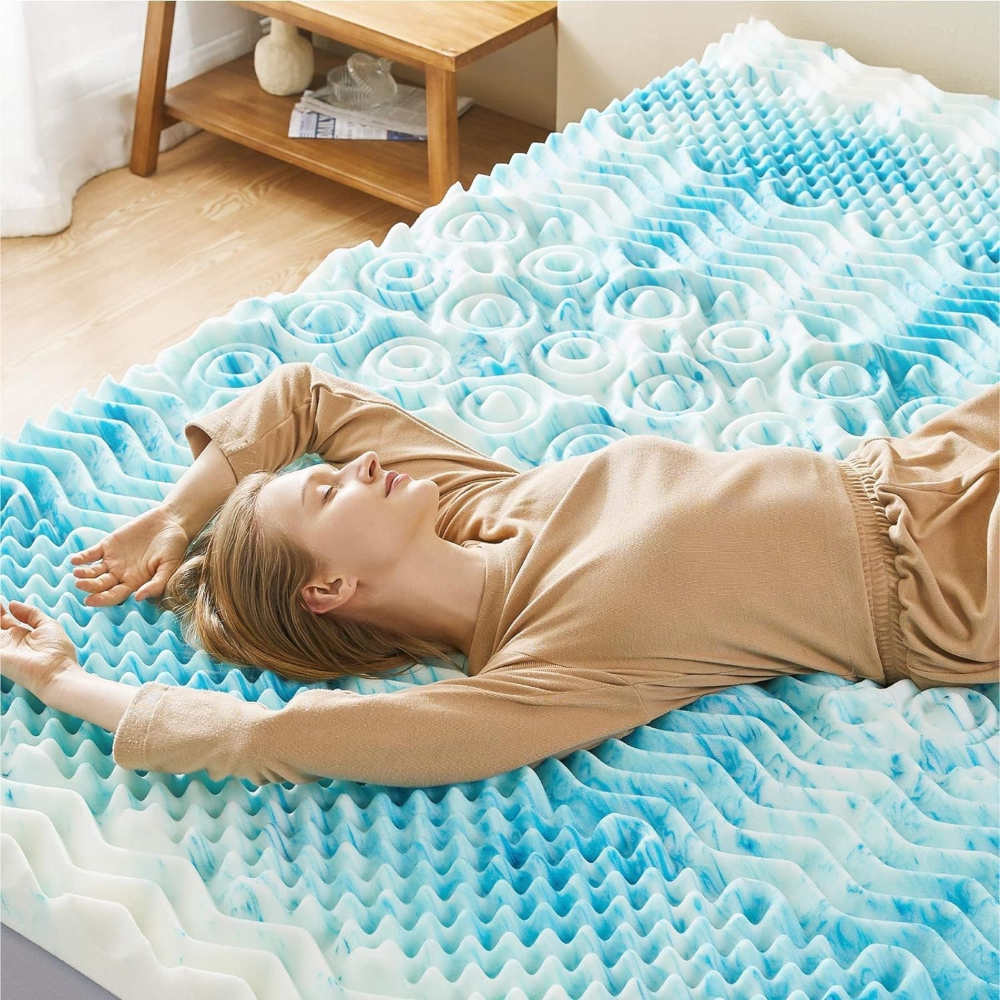 Cool Gel Memory Foam Mattress Topper - Luxicro