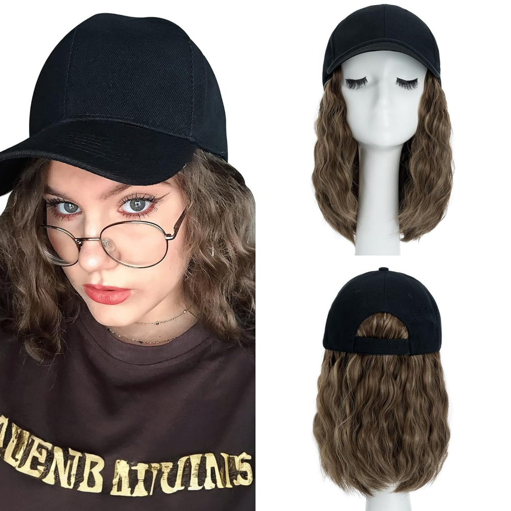 Durable Synthetic Curly Wig Cap Baseball Hat