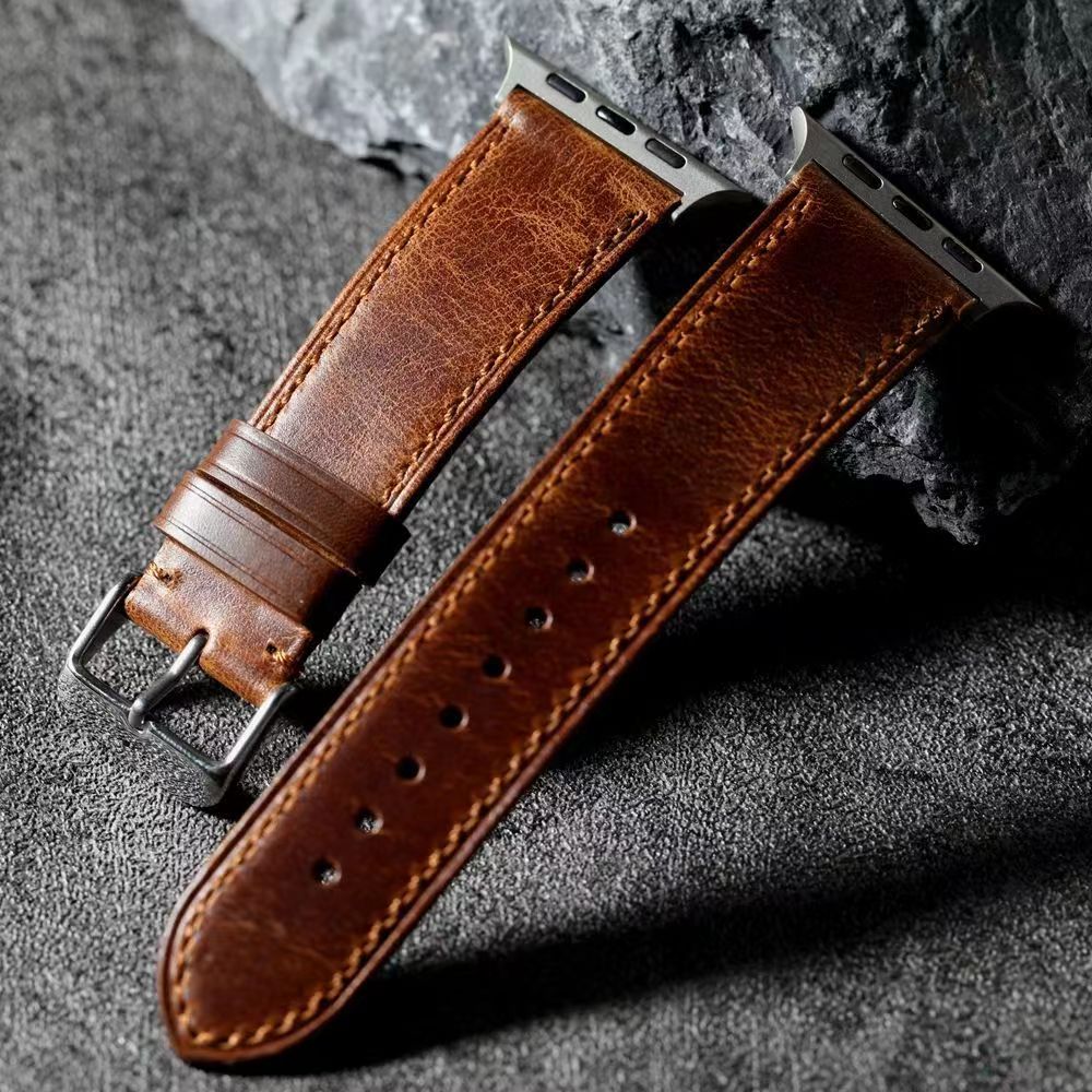 Classic Tan Leather Apple Watch Strap