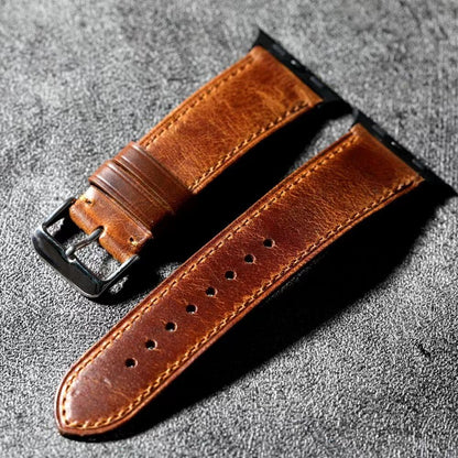 Classic Tan Leather Apple Watch Strap