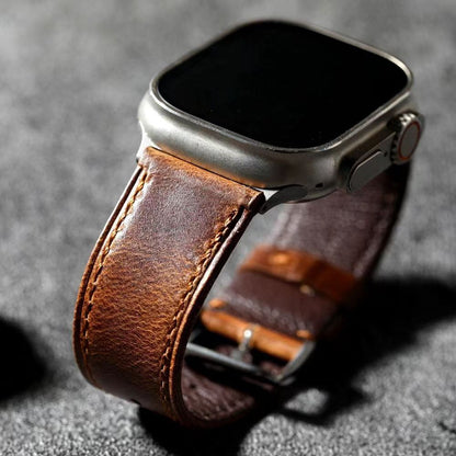 Classic Tan Leather Apple Watch Strap