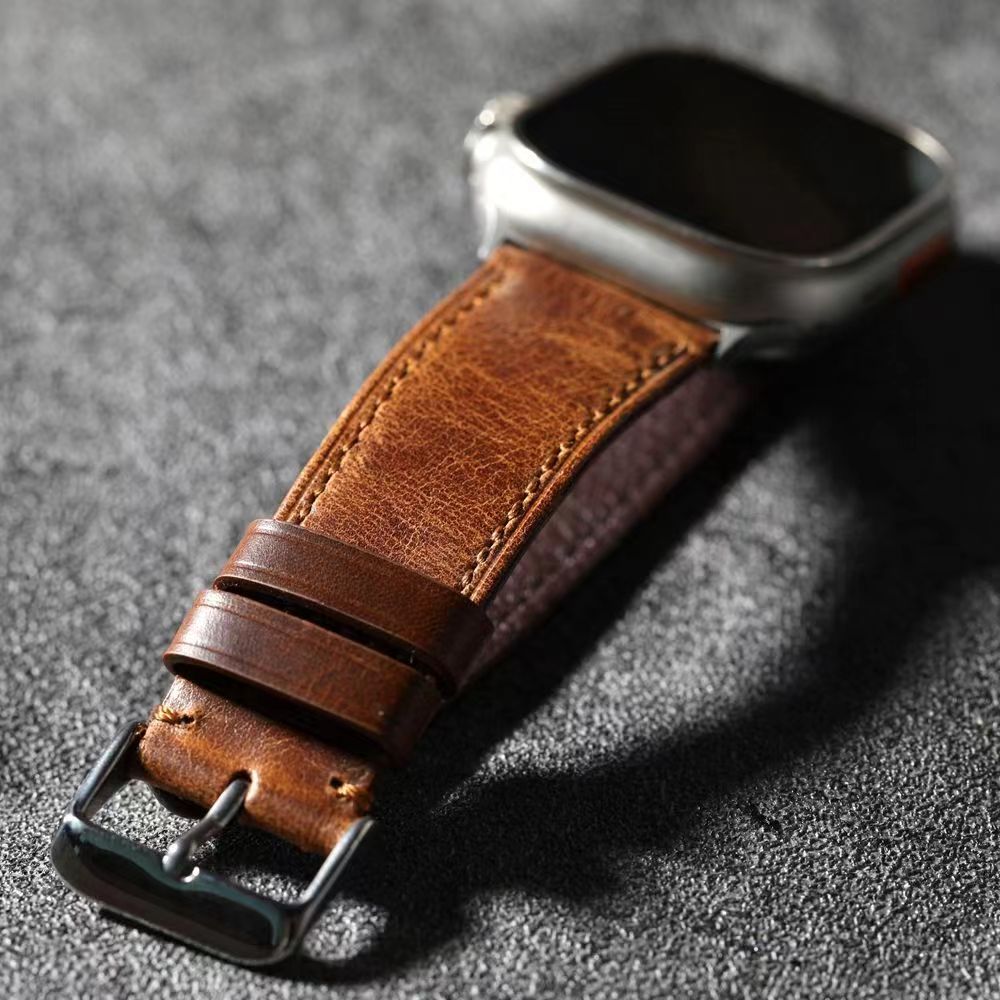 Classic Tan Leather Apple Watch Strap