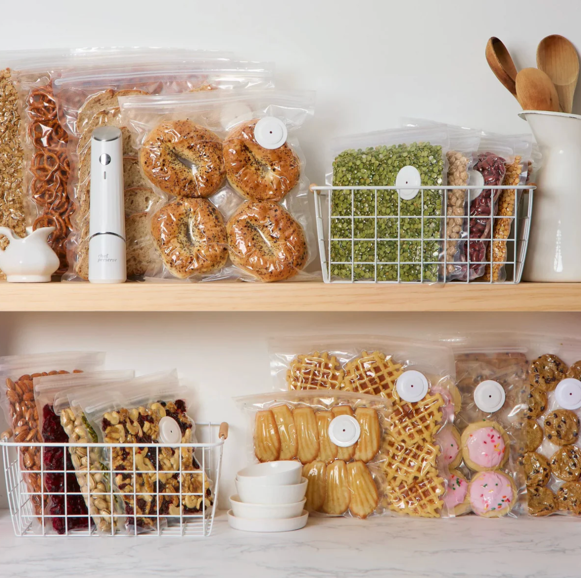 Leakproof Fresh Food Storage Containers, Stackable Kitchen Containers