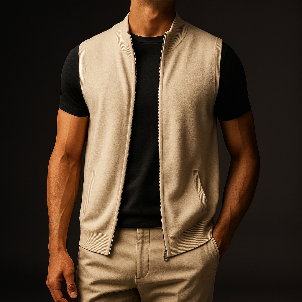 Comfortable Mens Vest Zip Up Waistcoat - Luxicro