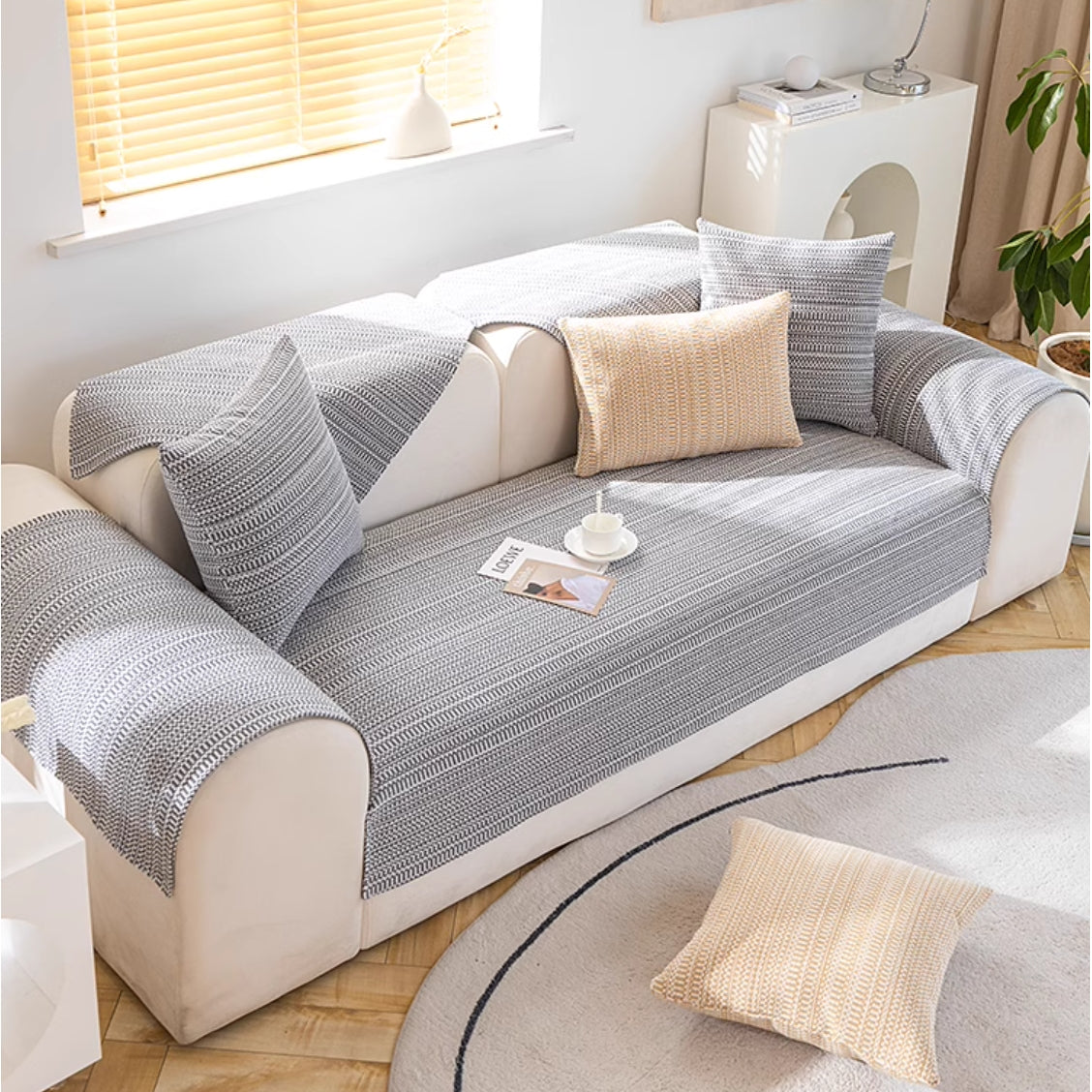 Soft Breathable Fabric Sofa Slipcover Couch Protector
