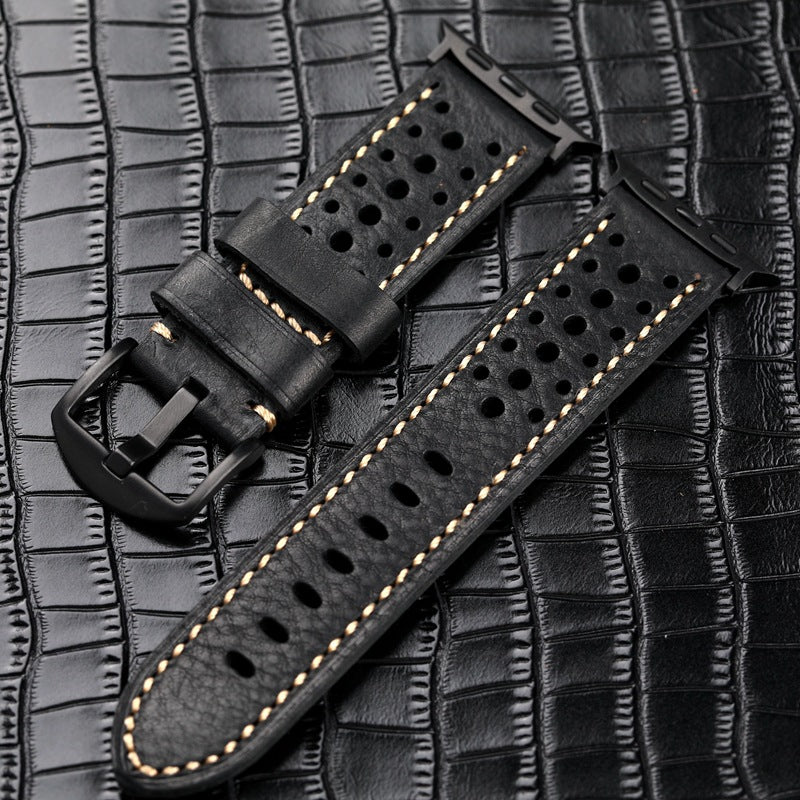 Classic Leather Sports Watch Strap
