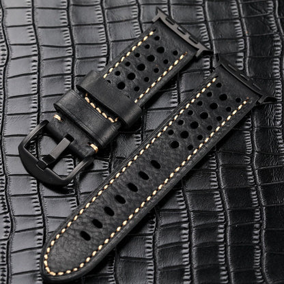 Classic Leather Sports Watch Strap