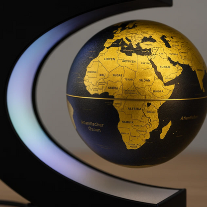 Sleek LED Globe Table Light with Metal Base