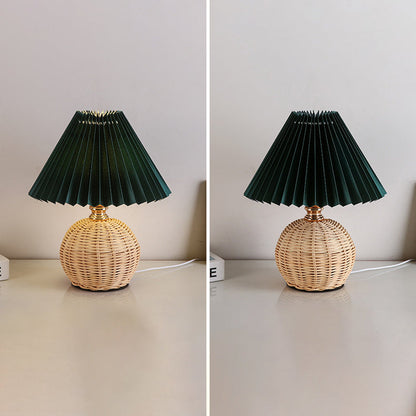 Warm Glow Table Lamp with Fabric Shade