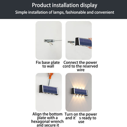 Outdoor Solar LED Wall Light Waterproof Rectangular Lamp