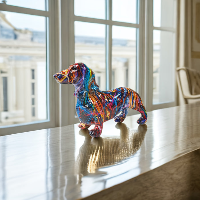 Cute Dachshund Dog Statue Home Decoration