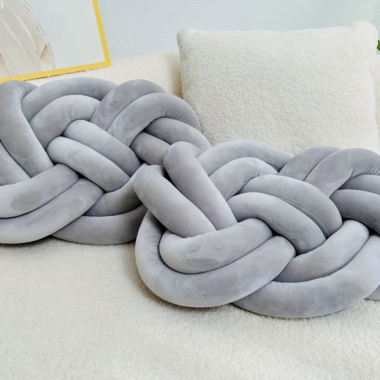 Soft White Pillow with Decorative Buttons