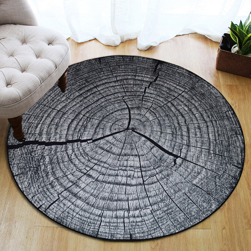 Colorful 3D Tree Ring Modern Area Rug