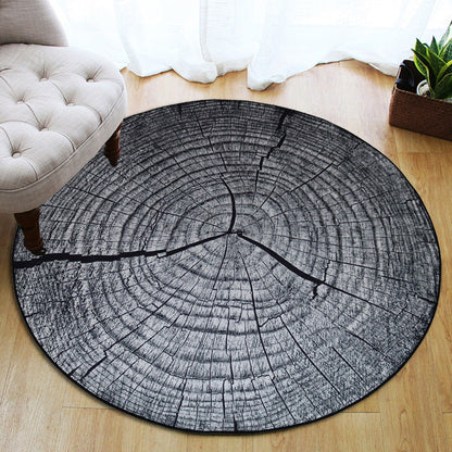 Colorful 3D Tree Ring Modern Area Rug