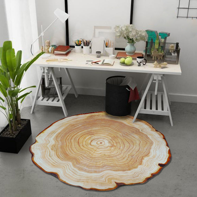 Colorful 3D Tree Ring Modern Area Rug