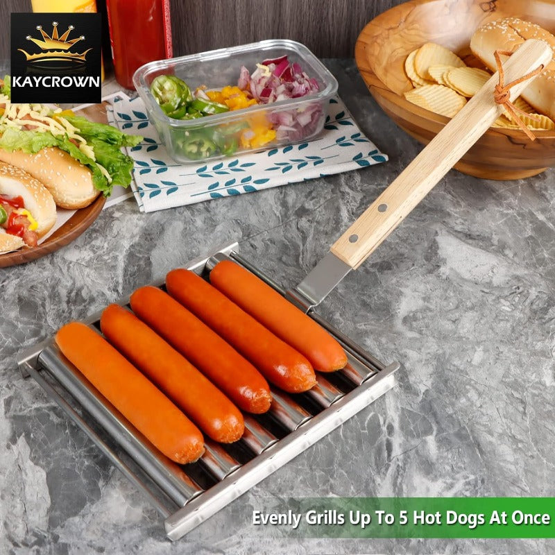 Simple Rotating Hot Dog BBQ Grill Tray