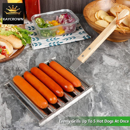 Simple Rotating Hot Dog BBQ Grill Tray