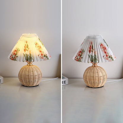Warm Glow Table Lamp with Fabric Shade