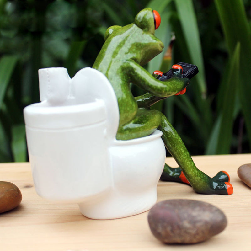 Colorful Garden Frog Figurine Decor