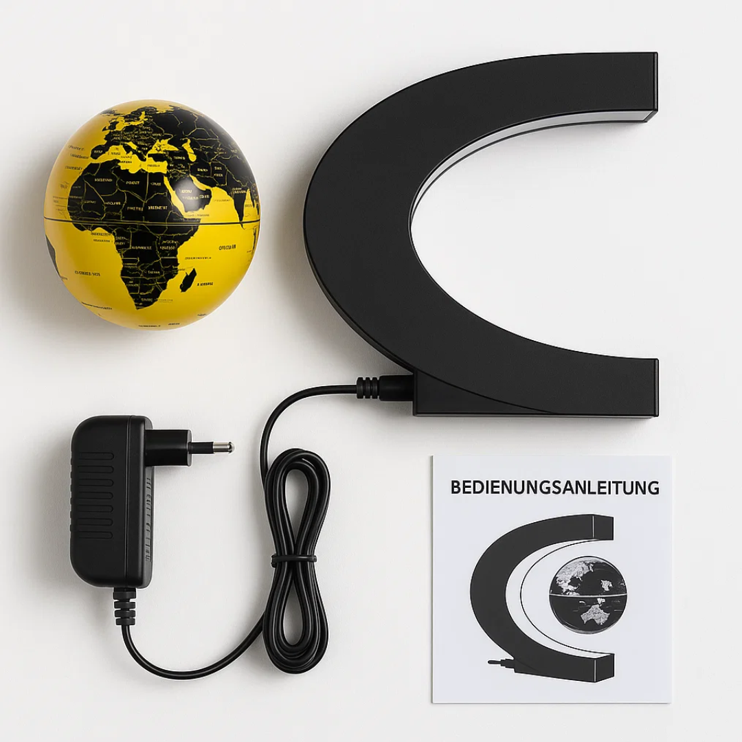 Sleek LED Globe Table Light with Metal Base