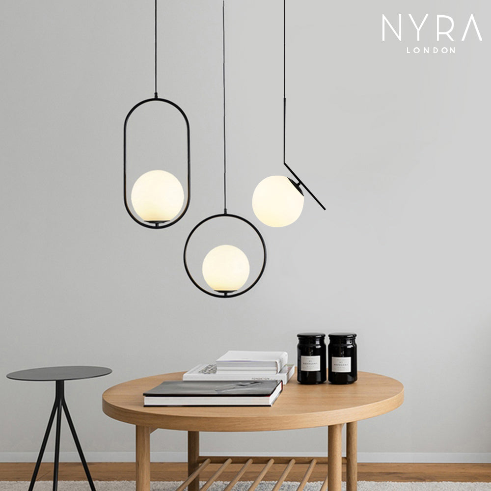 Soft Glow Pendant Lamp with White Glass Shade - Luxicro