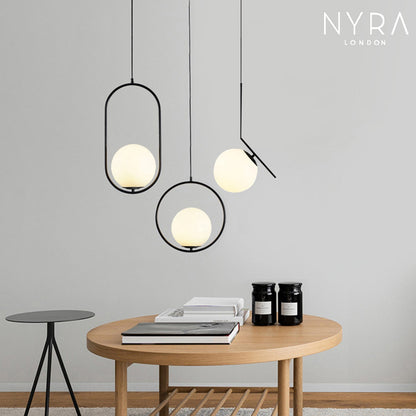 Soft Glow Pendant Lamp with White Glass Shade - Luxicro