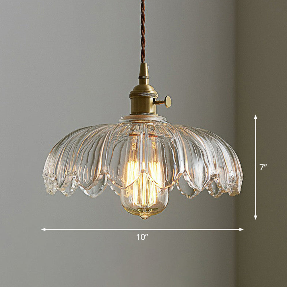Classic Flower Pendant Light with Bronze Accent