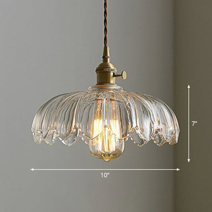 Classic Flower Pendant Light with Bronze Accent