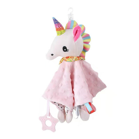 Cozy Cuddly Baby Blanket with Rattle Toy - Luxicro