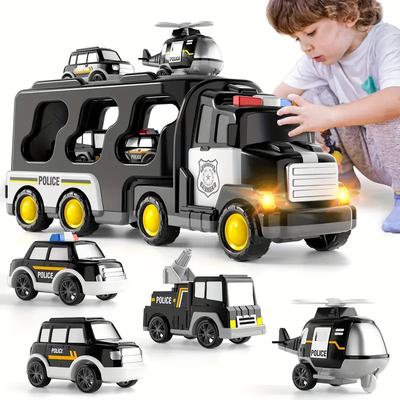Racing Police Car Toy with Flashing Lights - Luxicro