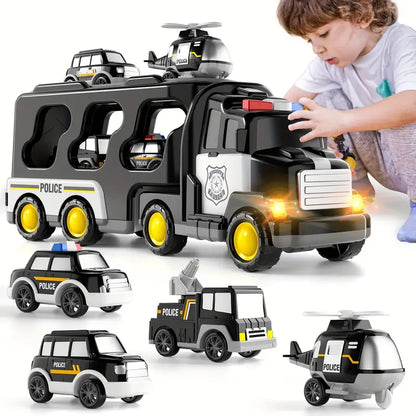 Racing Police Car Toy with Flashing Lights - Luxicro