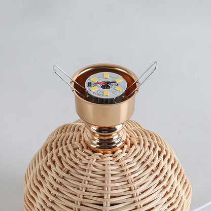 Warm Glow Table Lamp with Fabric Shade