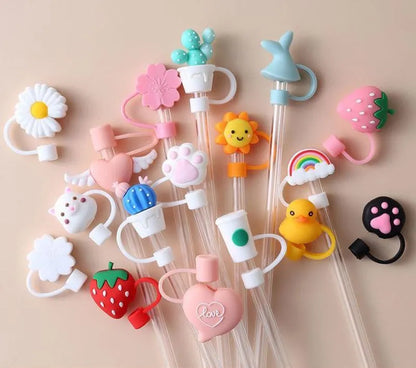 Colorful Silicone Straw Lid & Decorative Tops