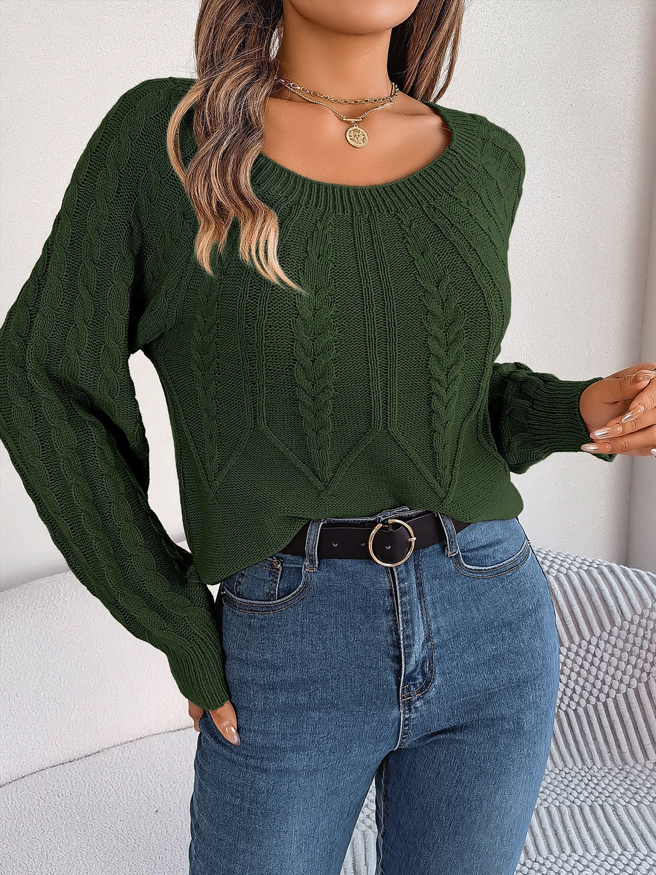 Cozy Oversized Women's Cable Knit Sweater