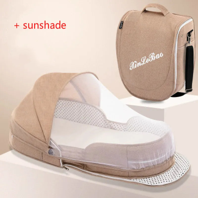 Portable Baby Travel Cot with Net and Carry Bag