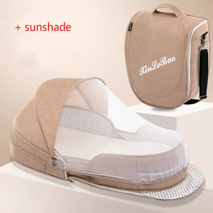 Portable Baby Travel Cot with Net and Carry Bag