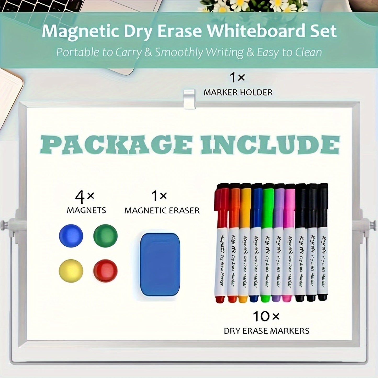 Reversible Whiteboard with Erasable Magnetic Surface