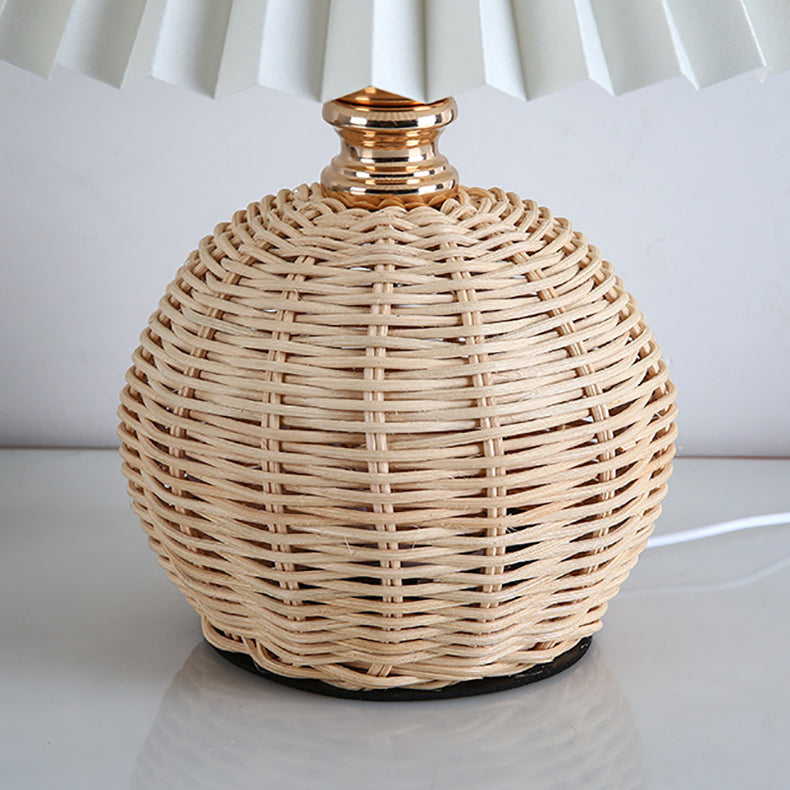 Warm Glow Table Lamp with Fabric Shade