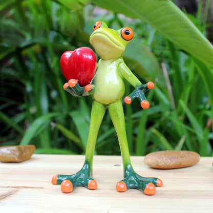 Vibrant Outdoor Frog Statue Garden Decoration