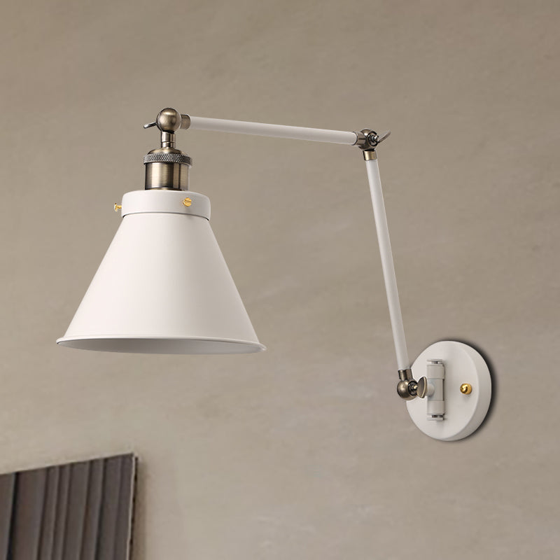 Adjustable Industrial Style Wall Light Black and White