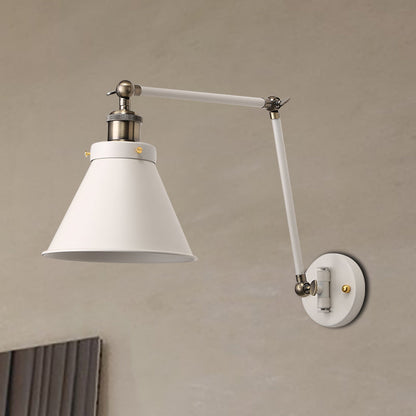 Adjustable Industrial Style Wall Light Black and White