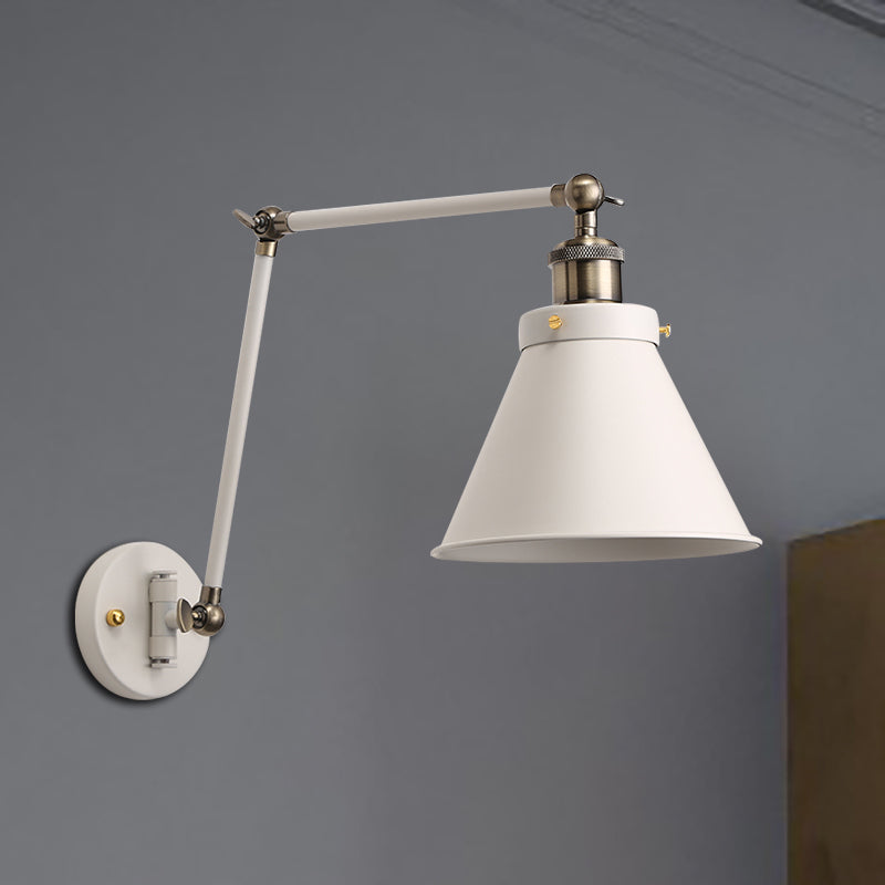 Adjustable Industrial Style Wall Light Black and White