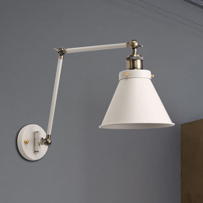 Adjustable Industrial Style Wall Light Black and White