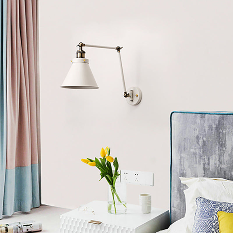 Adjustable Industrial Style Wall Light Black and White