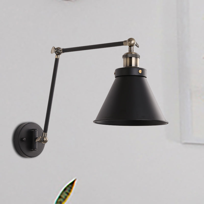 Adjustable Industrial Style Wall Light Black and White